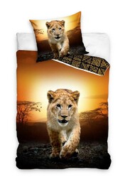 Carbotex Pościel bawełniana 160x200 Lew Africa poszewka 70x80