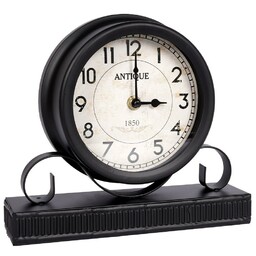 Zegar stołowy metalowy czarny 20,5 cm