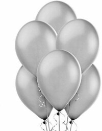 Balony lateksowe metaliczne duże - srebrne - 100