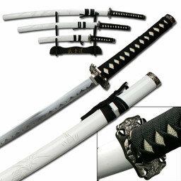 Biały Smok Zestaw Mieczy Katana Wakizashi Tanto Plus