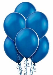 Balony lateksowe metaliczne duże - niebieskie - 100