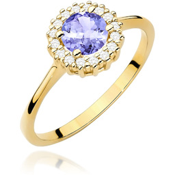 Złoty pierścionek Tanzanit 0,50ct żółte złoto pr. 585