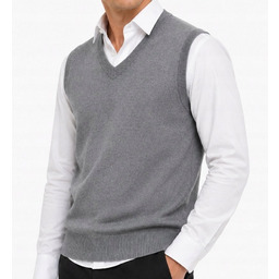 Sweter męski bez rękawów bezrękawnik pulower kamizelka męska