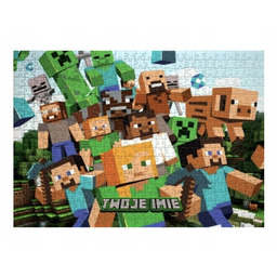 Puzzle MINECRAFT PREZENT A3 252 el z Nadrukiem