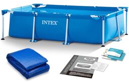 Basen ogrodowy stelażowy, zestaw 2w1, Intex, 220x150x60 cm