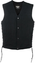 kamizelka UNIK 3, black jeansowa z bocznymi rzemieniami-3XL