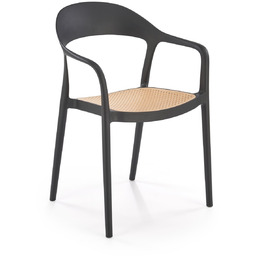 Krzesło plastikowe k530 czarny / naturalny halmar