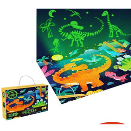 ŚWIECĄCE W CIEMNOŚCI PUZZLE DINOZAURY 96 ELEMENTÓW