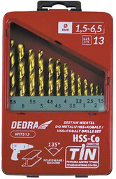 DEDRA WITS13 Zestaw wierteł do metalu kobaltowych HSS-Co