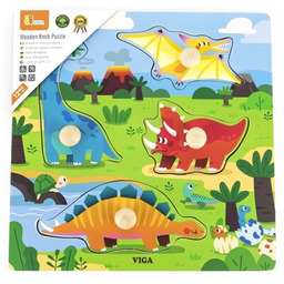 VIGA Układanka Pierwsze puzzle z uchwytami Dinozaury 44596
