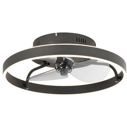 Wentylator sufitowy czarny z LED i pilotem -
