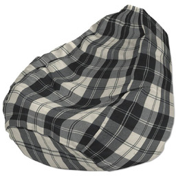 Worek do siedzenia, krata czarno-biała, Ø50 x 85