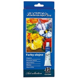 Farby olejne 12 kolorów 12 ml Flamingo Line