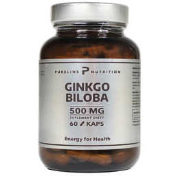 Pureline Nutrition Ginkgo Biloba Miłorząb japoński 500mg, 60