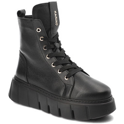 Karino Czarne Botki Modne Obuwie Damskie