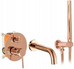 Miedziany zestaw wannowy podtynkowy Lungo Rea Rose Gold