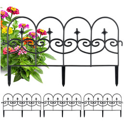 Płotek ogrodowy czarny 59,5x24 cm 4 szt.