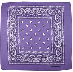 Bandamka Fioletowa, Bandana, 100% Bawełna, Wzór Paisley -Pako