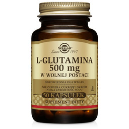 Solgar L-Glutamina, suplement diety, 50 kapsułek