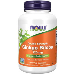 NOW FOODS Ginkgo Biloba Miłorząb japoński 120mg, 200kaps.