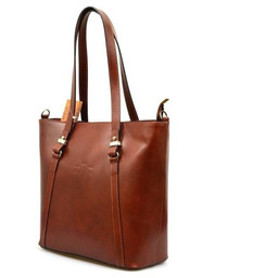 Skórzana duża damska shopperbag torebka na ramię