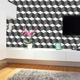 Walplus Naklejki ścienne "Wzór kostek 3D" 8 opakowań