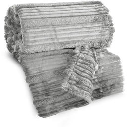 Koc srebrny Nina 200x220 cm futerkowy