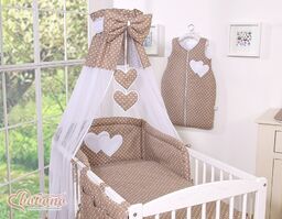 Bobono Baldachim Z Tiulu- Serduszka Białe Grochy