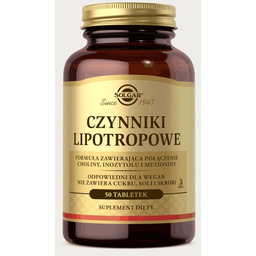 SOLGAR Czynniki Lipotropowe, 50 tabletek