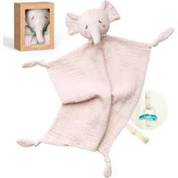 Momcozy bawełniana przytulanka słoń dla niemowląt, różowa