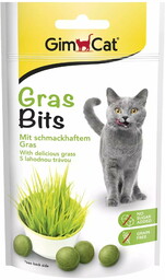 GIMCAT Gras Bits Tabs 40g przysmaki dla kota