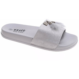 Dziewczęce srebrne klapki na lato