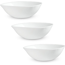 Salaterka szklana biała 17 cm, 3 szt.
