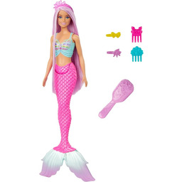 Barbie Syrenka Lalka Długie włosy (pastelowy róż, prawie