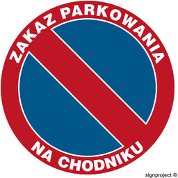 SA010 ZAKAZ PARKOWANIA NA CHODNIKU, PO - PŁYTA