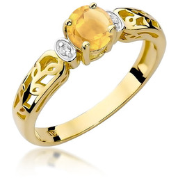 Złoty pierścionek Cytryn 0,50ct żółte złoto pr. 585