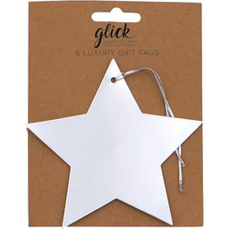 Glick Luksusowe etykiety na prezenty świąteczne, srebrna folia