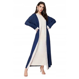 TRENDYOL GRANATOWA DŁUGA NARZUTKA BEZ ZAPIĘCIA DŁUGA 46