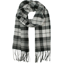 Szalik V.FRAAS, Czarno-Szary w Kratkę, z Frędzlami, Jesienno-Zimowy,