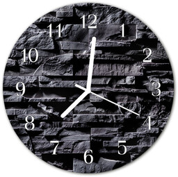 Zegar szklany okrągły Kamienie