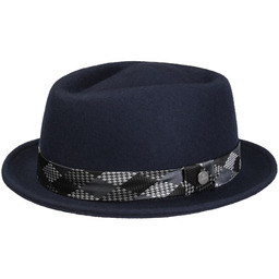 Kapelusz Filcowy Olvano Pork Pie by Lierys, ciemnoniebieski,