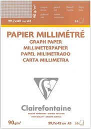 Clairefontaine 97136C papier milimetrowy biały 50 arkuszy A3