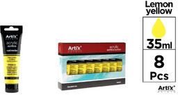 Farba akrylowa cytrynowo-żółta 35ml (8szt) - Artix