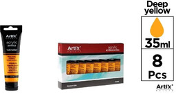 Farba akrylowa ciemnożółta 35ml (8szt) - Artix