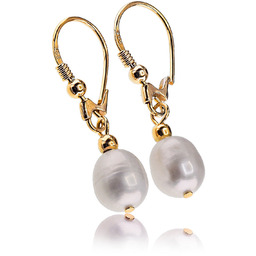 Prawdziwe Perły Wyjątkowe Kolczyki Złote Srebro