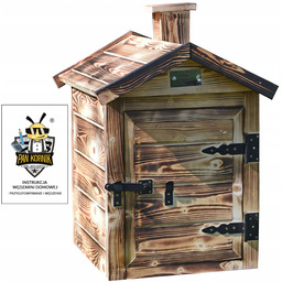 Wędzarnia Drewniana Skrzynia Wędzarnicza Dach Komin Opalana