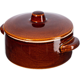 Garnek kamionkowy Athena 1L, 10cm z pokrywką