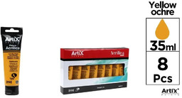 Farba akrylowa ochra żółta 35ml (8szt) - Artix