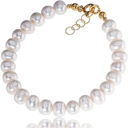 Naturalne Perły Piękna Bransoletka Złote Srebro