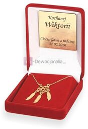 Pozłacany naszyjnik ŁAPACZ SNÓW prezent grawer Dreamcatcher